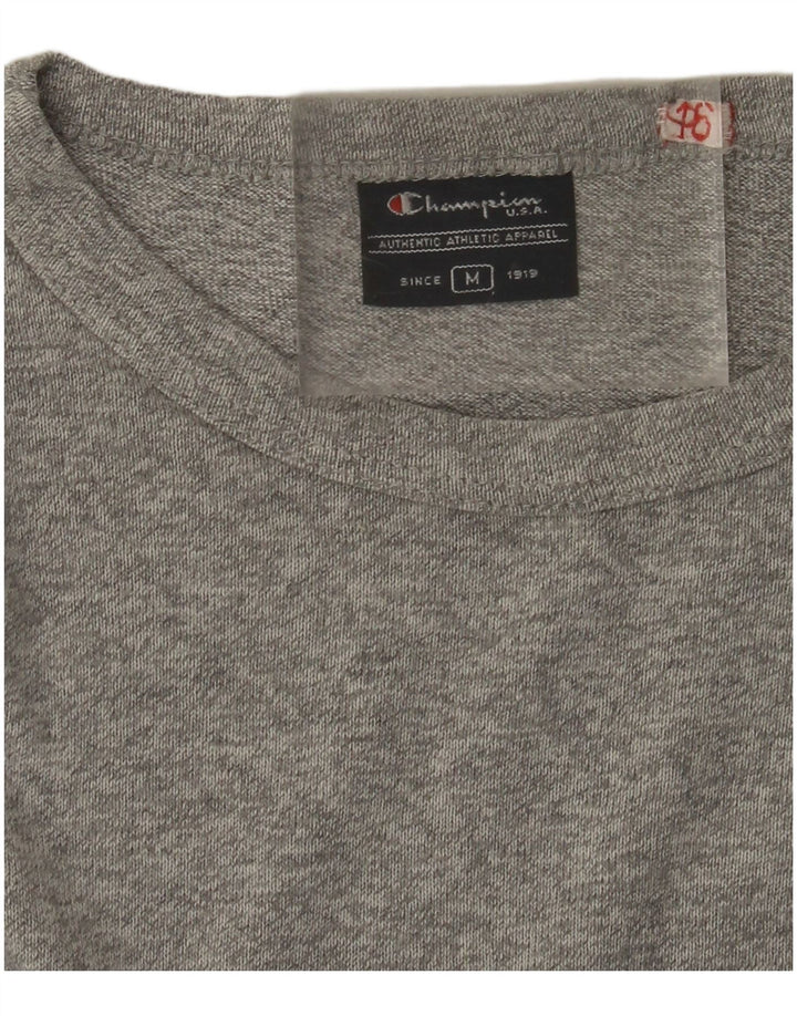 CHAMPION Top gráfico masculino manga longa cinza médio manchado