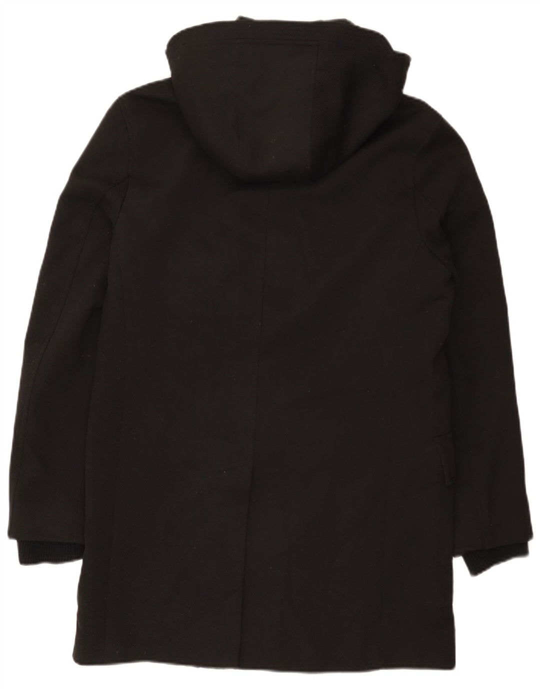 Jaqueta Parka masculina Zara com capuz UK 38 poliéster preto médio