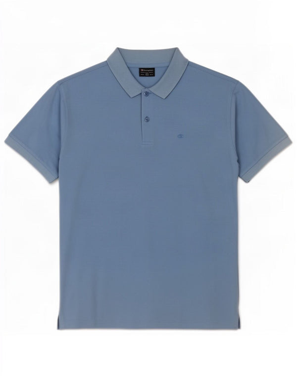 Champion Mens Polo Shirt Large Blue Cotton