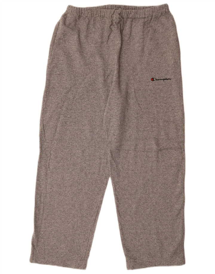 Calça de treino masculina Champion grande algodão manchado cinza