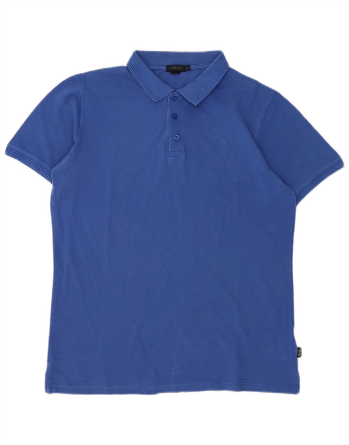 Camisa polo masculina Liu Jo grande algodão azul