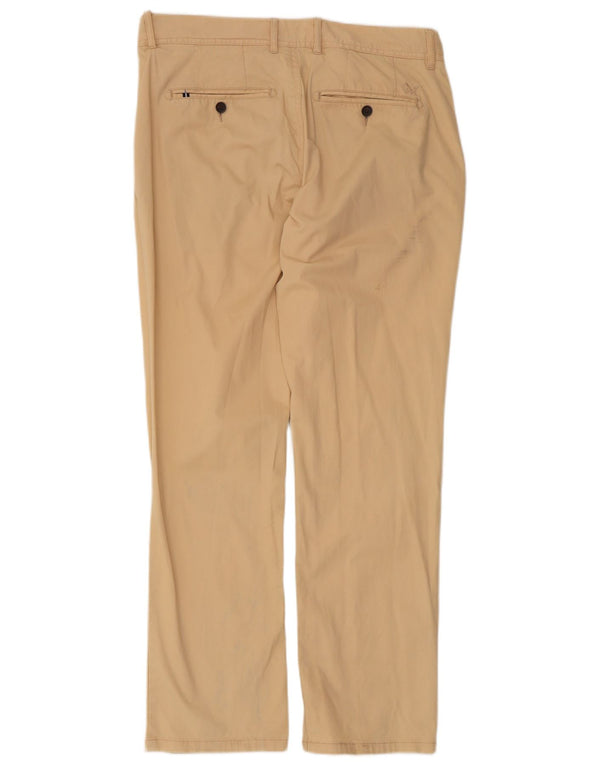 Crew Clothing Mens Calça Chino Reta W34 L30 Algodão Bege