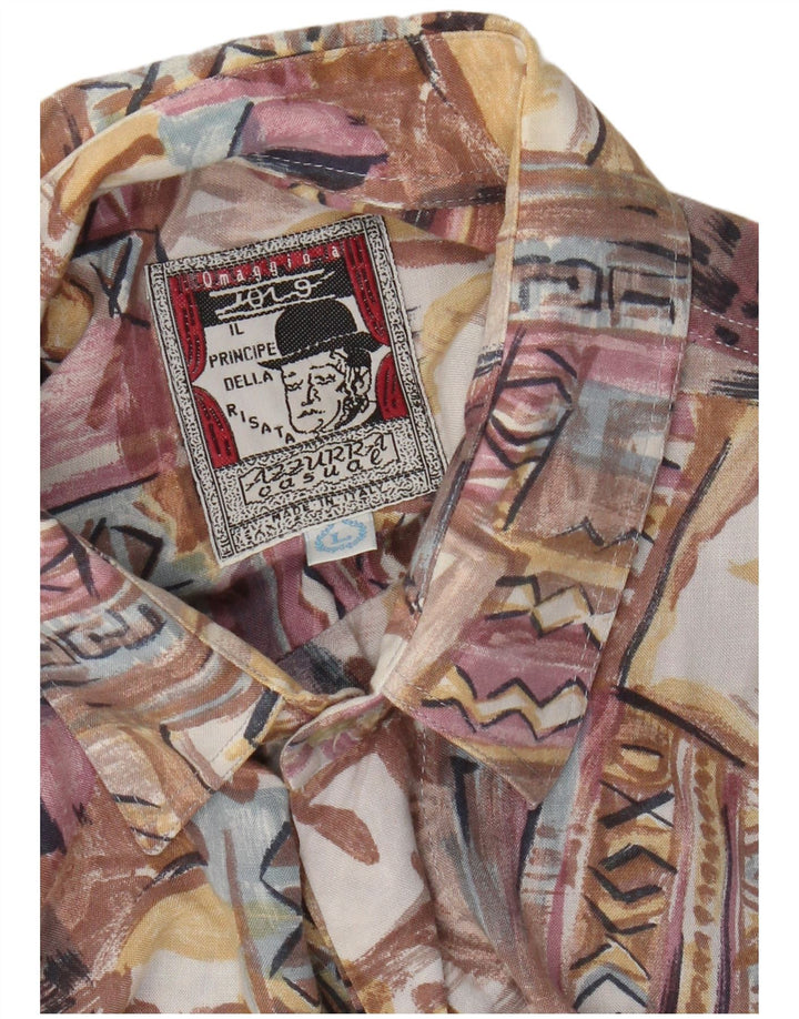 Camisa masculina Azzurra manga curta grande patchwork multicolorido