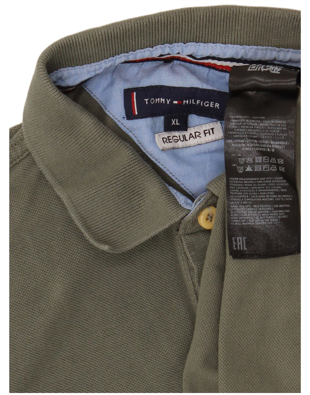Camisa polo masculina TOMMY HILFIGER Regular Fit XL algodão cáqui