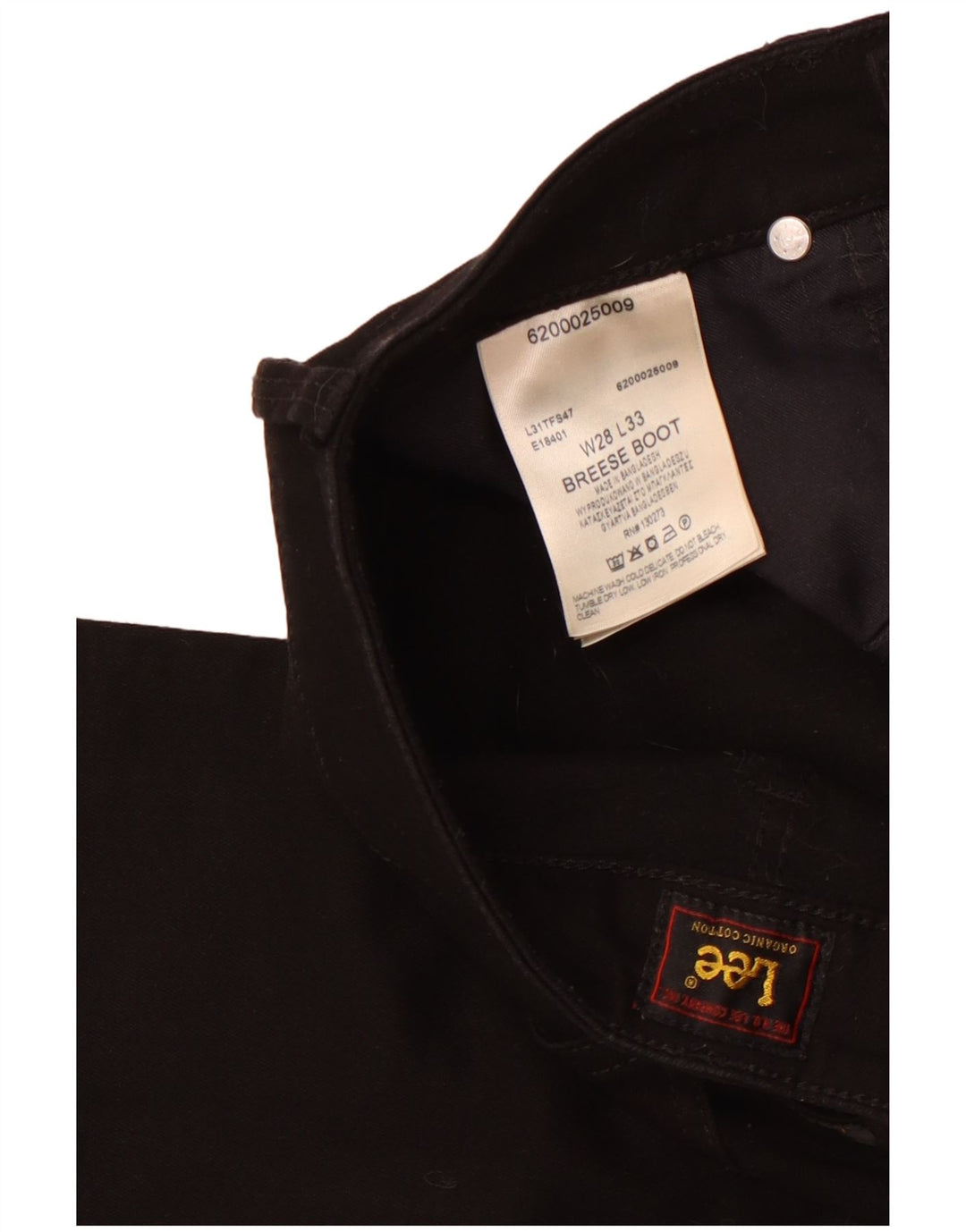 Lee Womens Breese Bootcut Jeans W28 L33 Algodão Preto