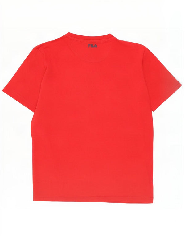 Fila Mens Graphic T-Shirt Top Médio Algodão Vermelho