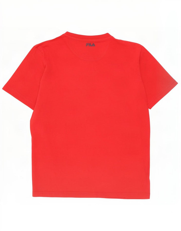 Fila Mens Graphic T-Shirt Top Médio Algodão Vermelho