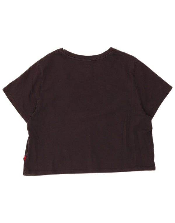 Camiseta feminina Levi's Crop Graphic UK 14 grande algodão preto