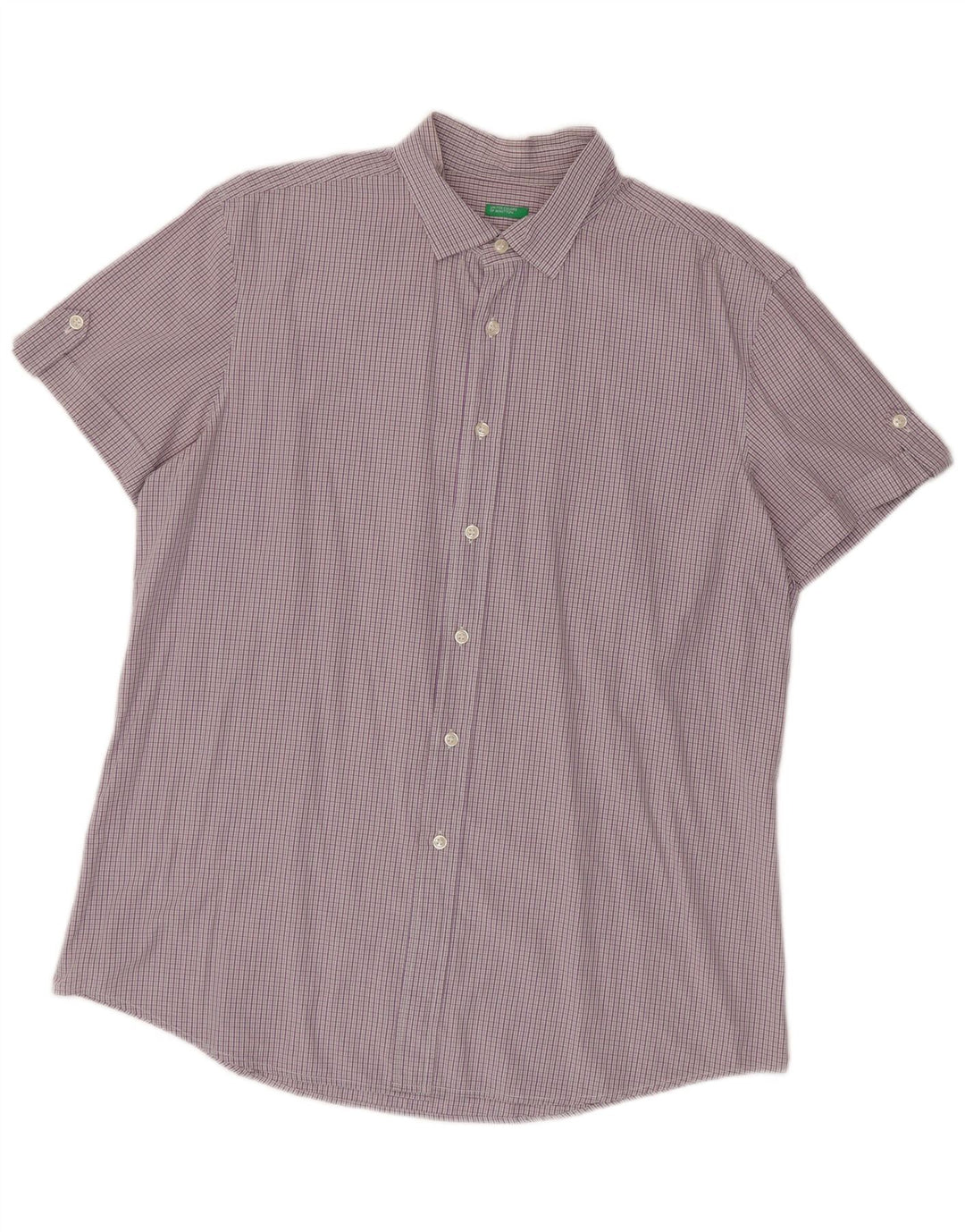 Camisa masculina de manga curta Benetton grande roxo guingão