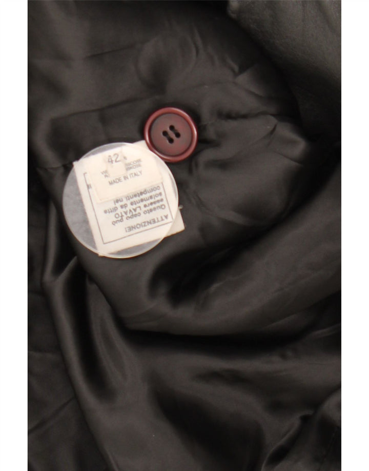 Casaco de couro feminino vintage IT 42 couro preto médio