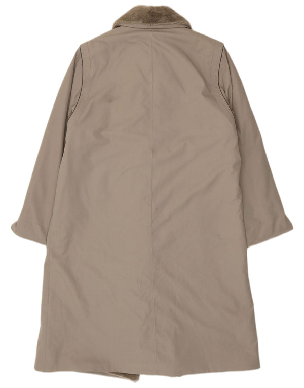 Sobretudo Sherpa feminino vintage Reino Unido 16 poliéster cinza grande