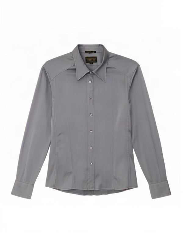 Blusa feminina Luisa Spagnoli IT 44 grande seda cinza