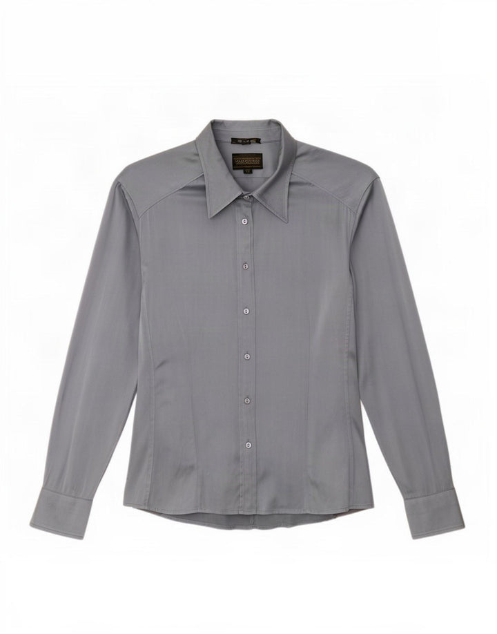 Blusa feminina Luisa Spagnoli IT 44 grande seda cinza