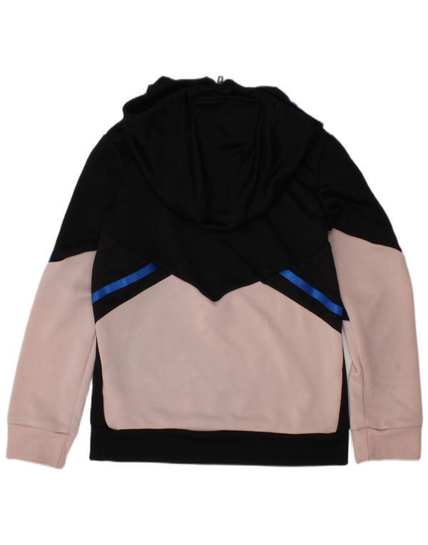 ADIDAS Meninas Manchester United Hoodie Jumper 7-8 Anos Preto Colorblock