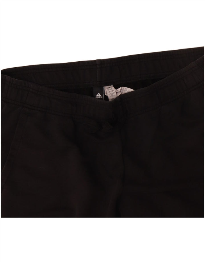 ADIDAS Womens Graphic Tracksuit Calças Joggers UK 20/22 XL Algodão Preto