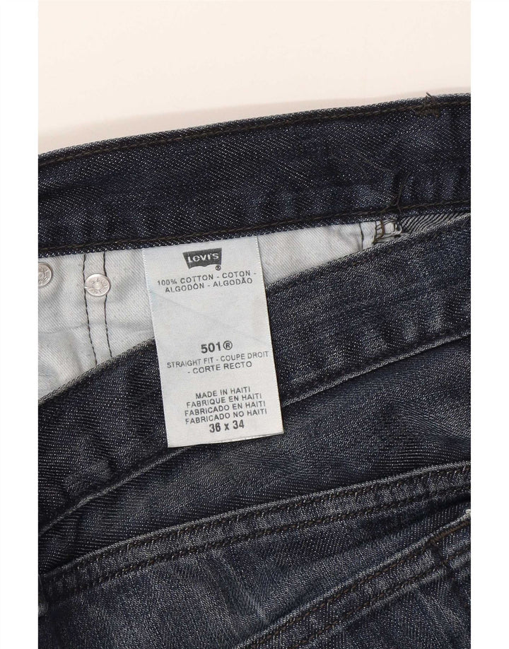 Levi's Masculino 501 Straight Jeans W36 L27 Azul Marinho Algodão