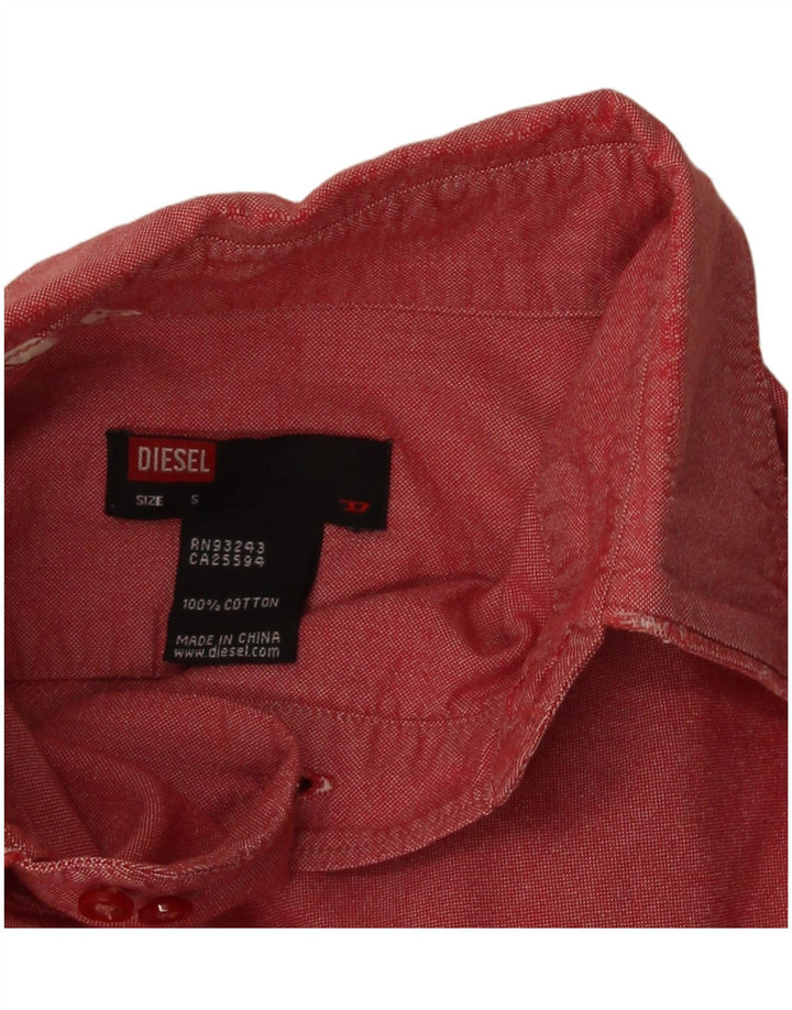 Camisa masculina Diesel Regular Fit pequena de algodão vermelho