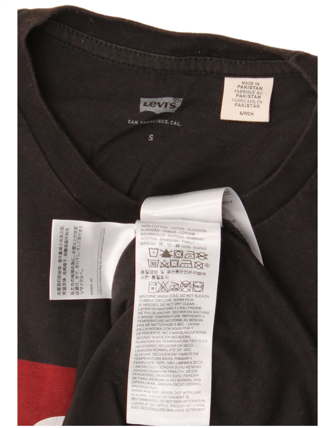 Camiseta gráfica masculina LEVI'S top pequeno algodão preto