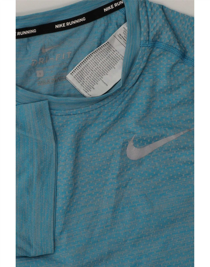 Camiseta Nike Masculina Dri Fit Top Pequena Risca Azul Nylon