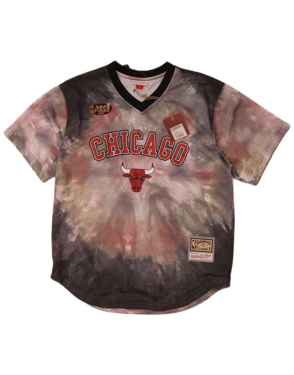 Camiseta gráfica masculina Mitchell & Ness UK 44 grande multicolorida