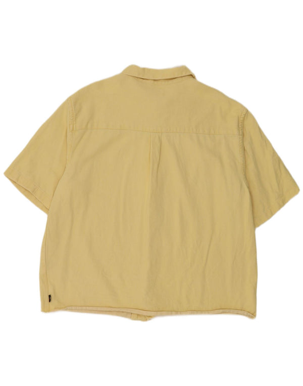 Camisa jeans masculina de manga curta Levi's de algodão amarelo médio