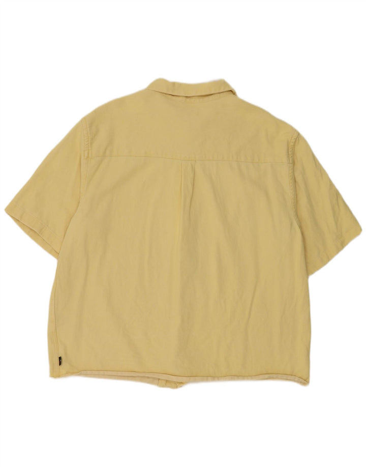 Camisa jeans masculina de manga curta Levi's de algodão amarelo médio