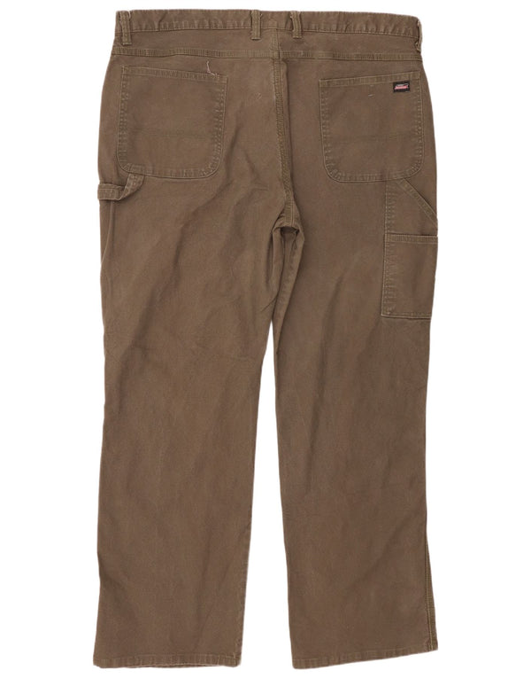 Calças cargo retas masculinas Dickies W42 L32 algodão cáqui