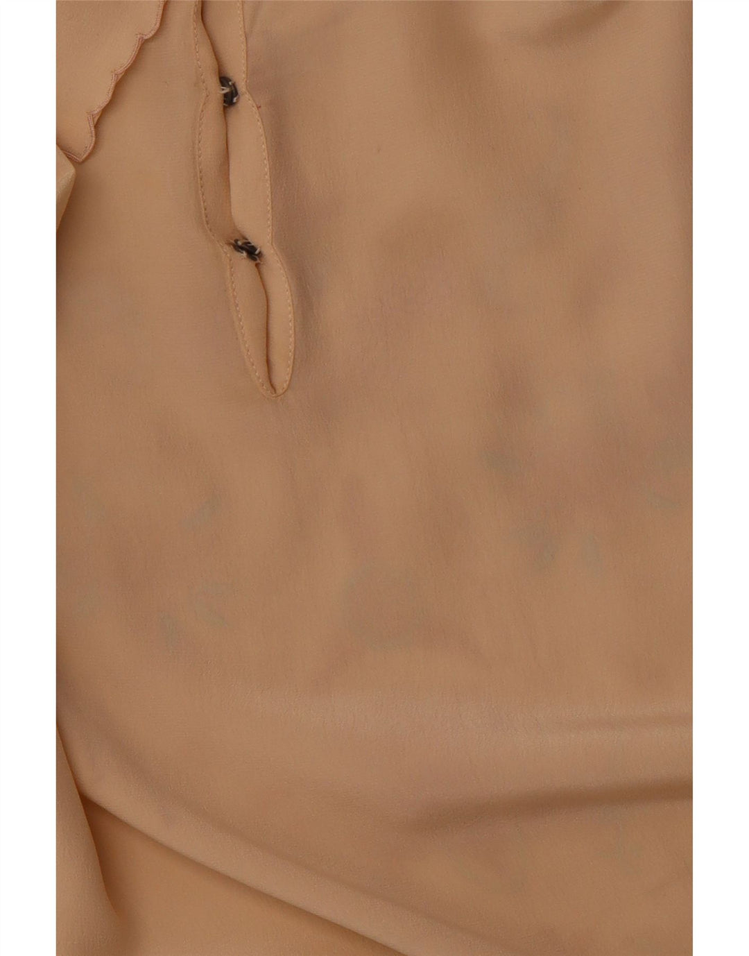 Blusa feminina VINTAGE de manga comprida UE 36 pequena seda floral bege