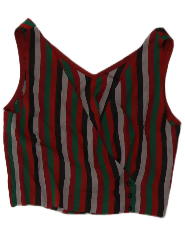 Blusa feminina vintage VINTAGE UK 12 listrada multicolorida média