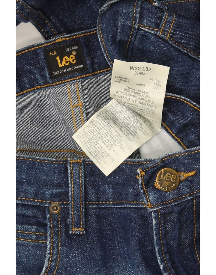 Lee Mens Straight Jeans W32 L32 Azul Marinho Algodão