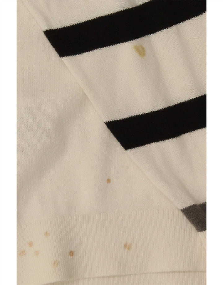 Suéter masculino Puma com zíper e gola alta de algodão listrado branco grande