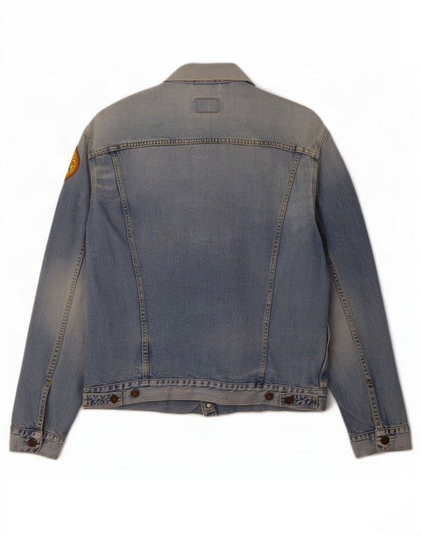 Jaqueta jeans masculina Levi's Acid Wash Graphic UK 42 XL azul algodão