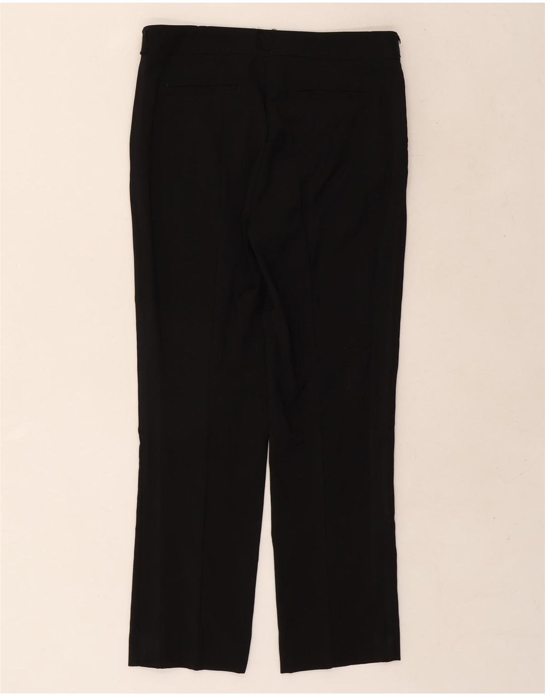 Zara Calça feminina reta de terno pequeno W26 L26 lã preta