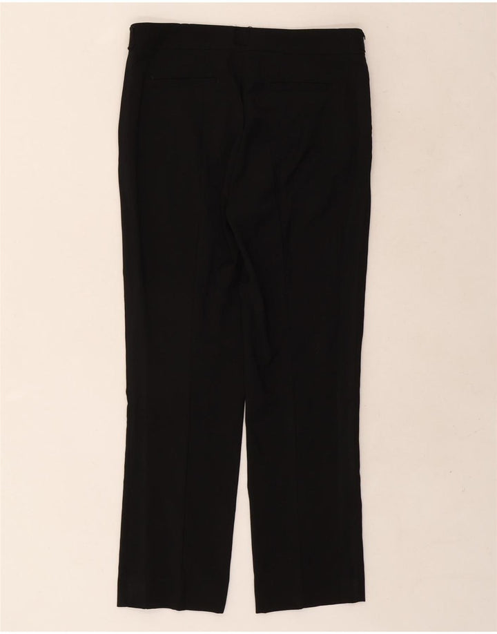 Zara Calça feminina reta de terno pequeno W26 L26 lã preta