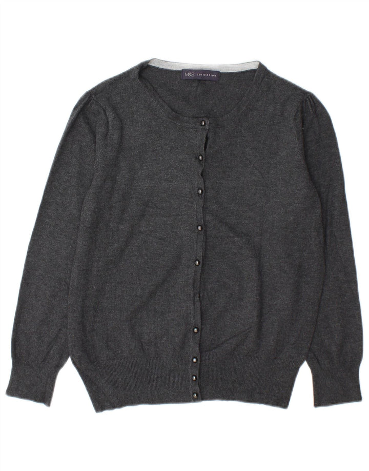 Suéter cardigã feminino Marks & Spencer Reino Unido 10 viscose cinza pequeno