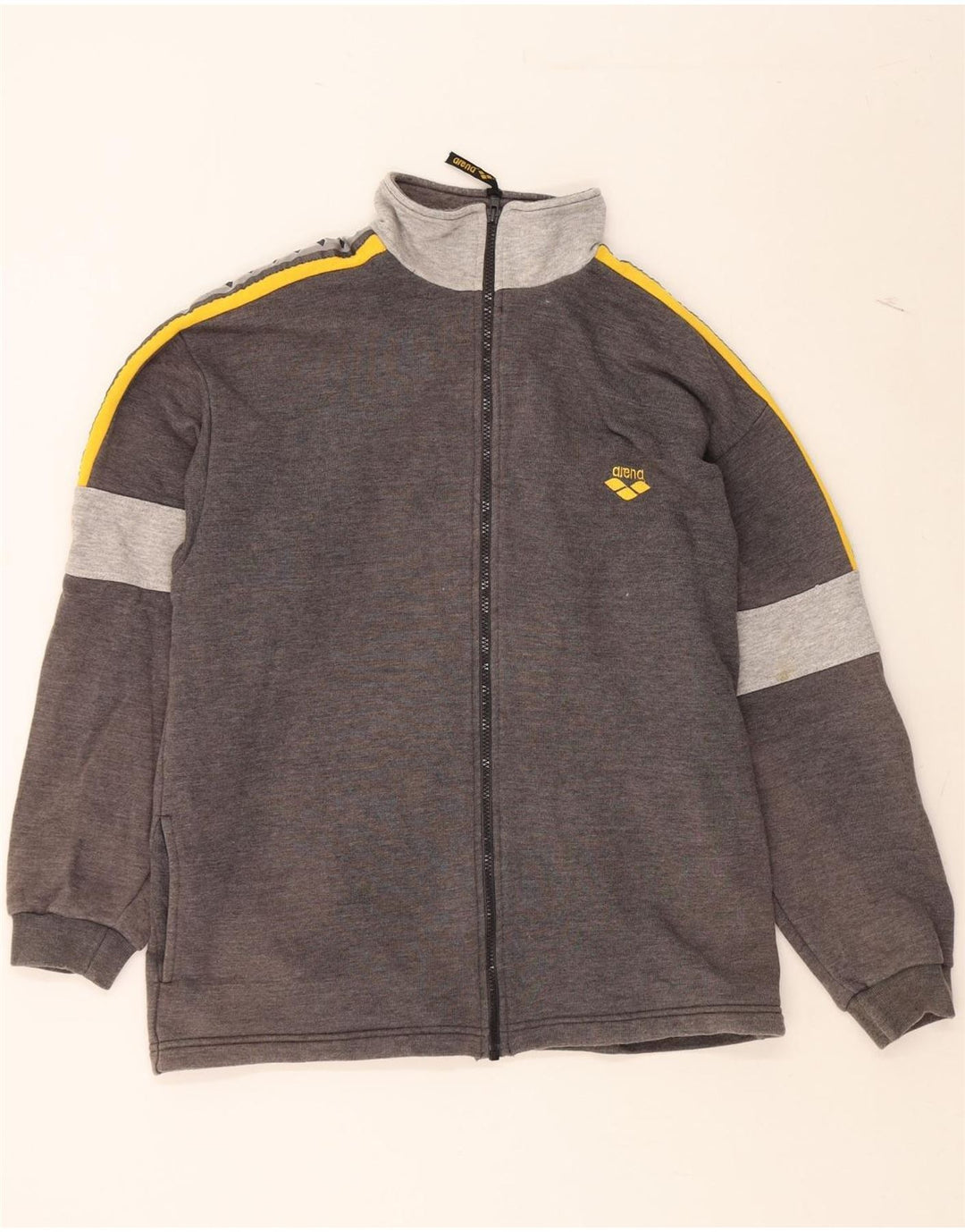 ARENA Mens Tracksuit Top Jacket Medium Grey Colourblock Vintage Arena and Second-Hand Arena from Messina Hembry 
