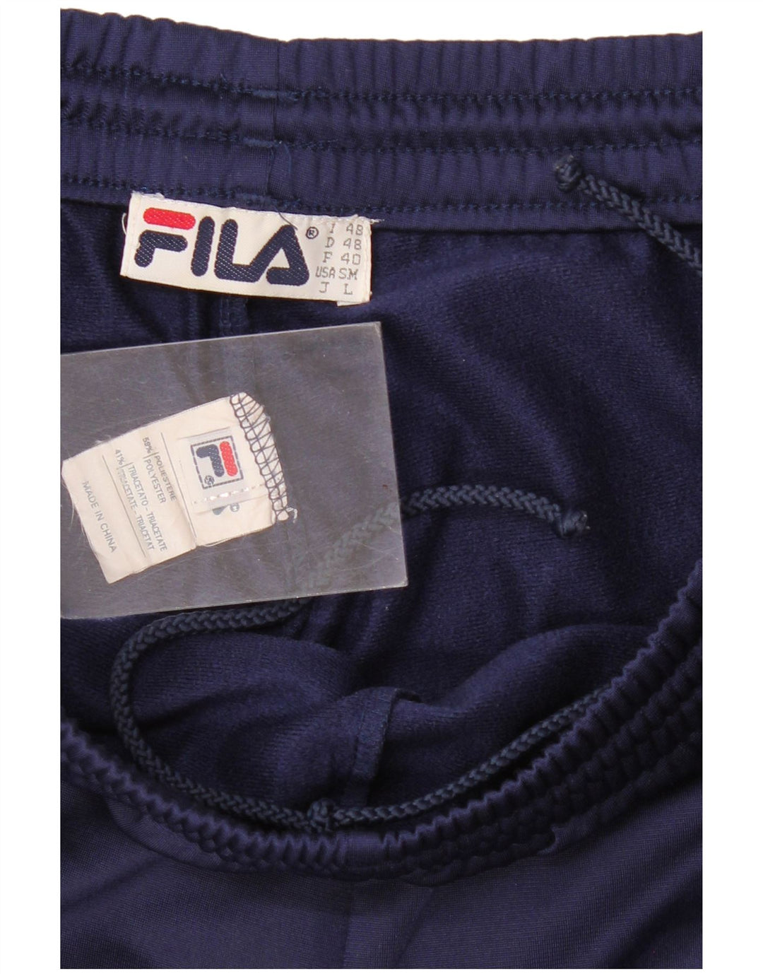Calça de treino masculina Fila IT 48 poliéster colorblock azul marinho médio