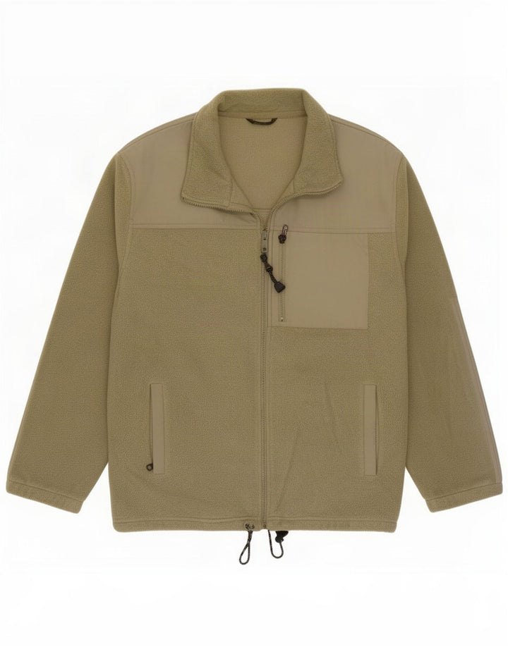 Jaqueta masculina de lã de ajuste solto Marks & Spencer, poliéster cáqui médio