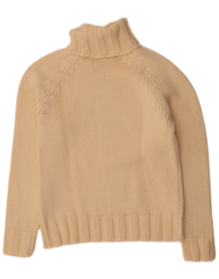 Suéter feminino Scotch & Soda com gola redonda e gráfico Reino Unido 14 médio bege