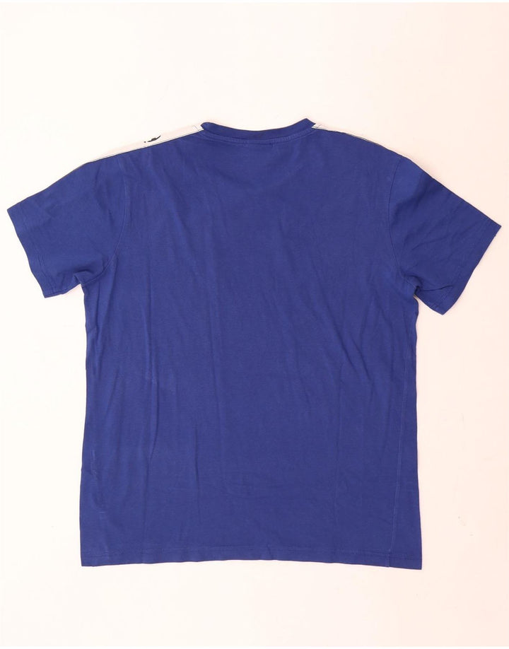 Camiseta gráfica masculina Champion Top médio azul colorblock