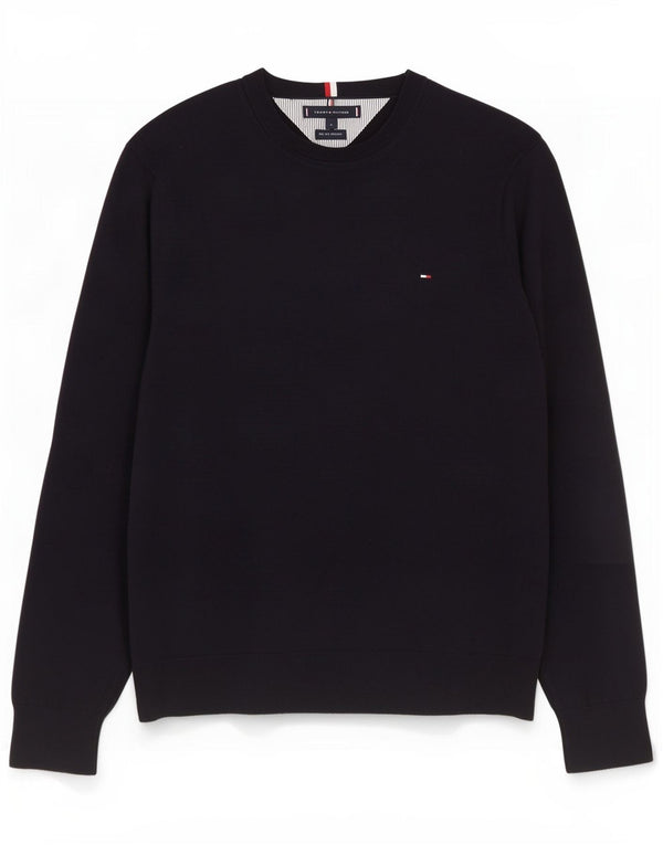 Suéter feminino Tommy Hilfiger com gola redonda, tamanho UK 18 XL, azul marinho, algodão