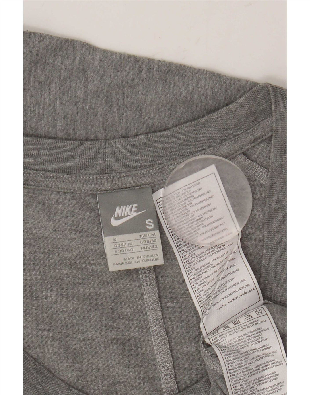 Top feminino Nike manga comprida UK 10 pequeno algodão cinza