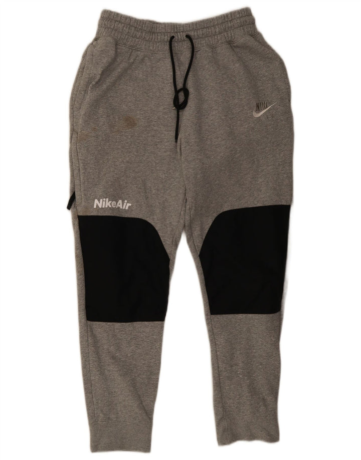Calça de treino masculina Nike Joggers cinza médio algodão colorblock