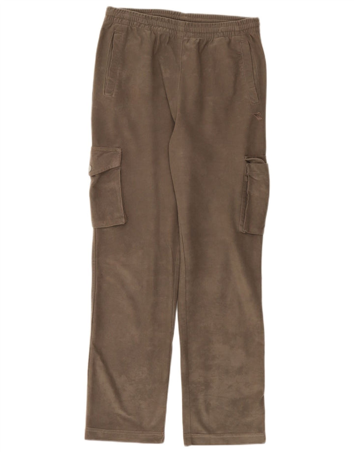 Calça de treino masculina Diadora Cargo Velour cinza médio poliéster