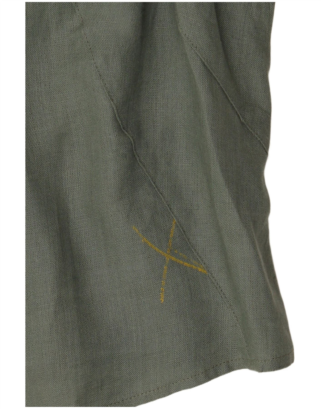 Blusa feminina Armani Jeans sem mangas com botões duplos IT 48 XL cáqui