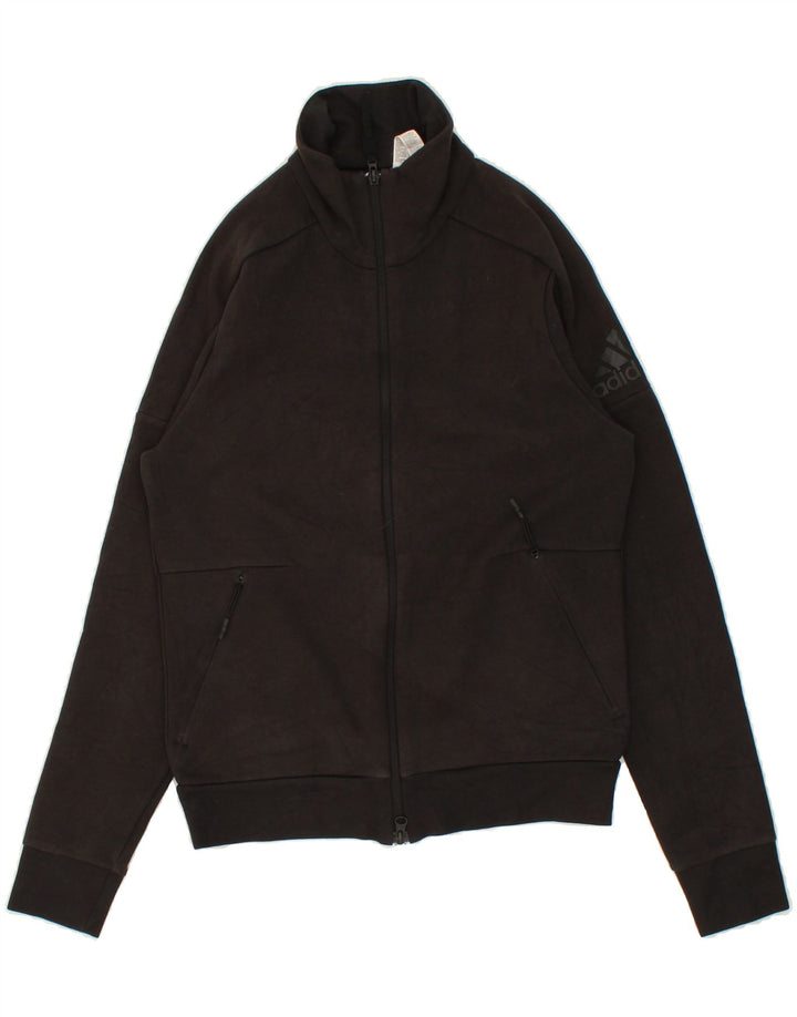 ADIDAS Mens Graphic Tracksuit Top Jacket Small Black Cotton Vintage Adidas and Second-Hand Adidas from Messina Hembry 