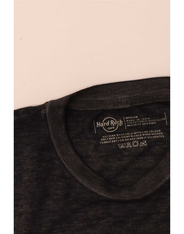Camiseta masculina Hard Rock Cafe Malta com estampa gráfica de algodão cinza médio
