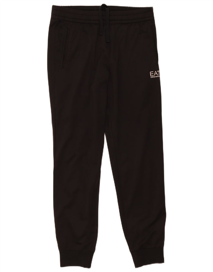 Calça esportiva masculina Emporio Armani, calça jogger grande poliéster preto