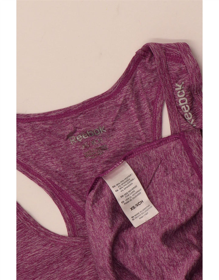 Colete feminino REEBOK UK 6 XS poliéster manchado roxo