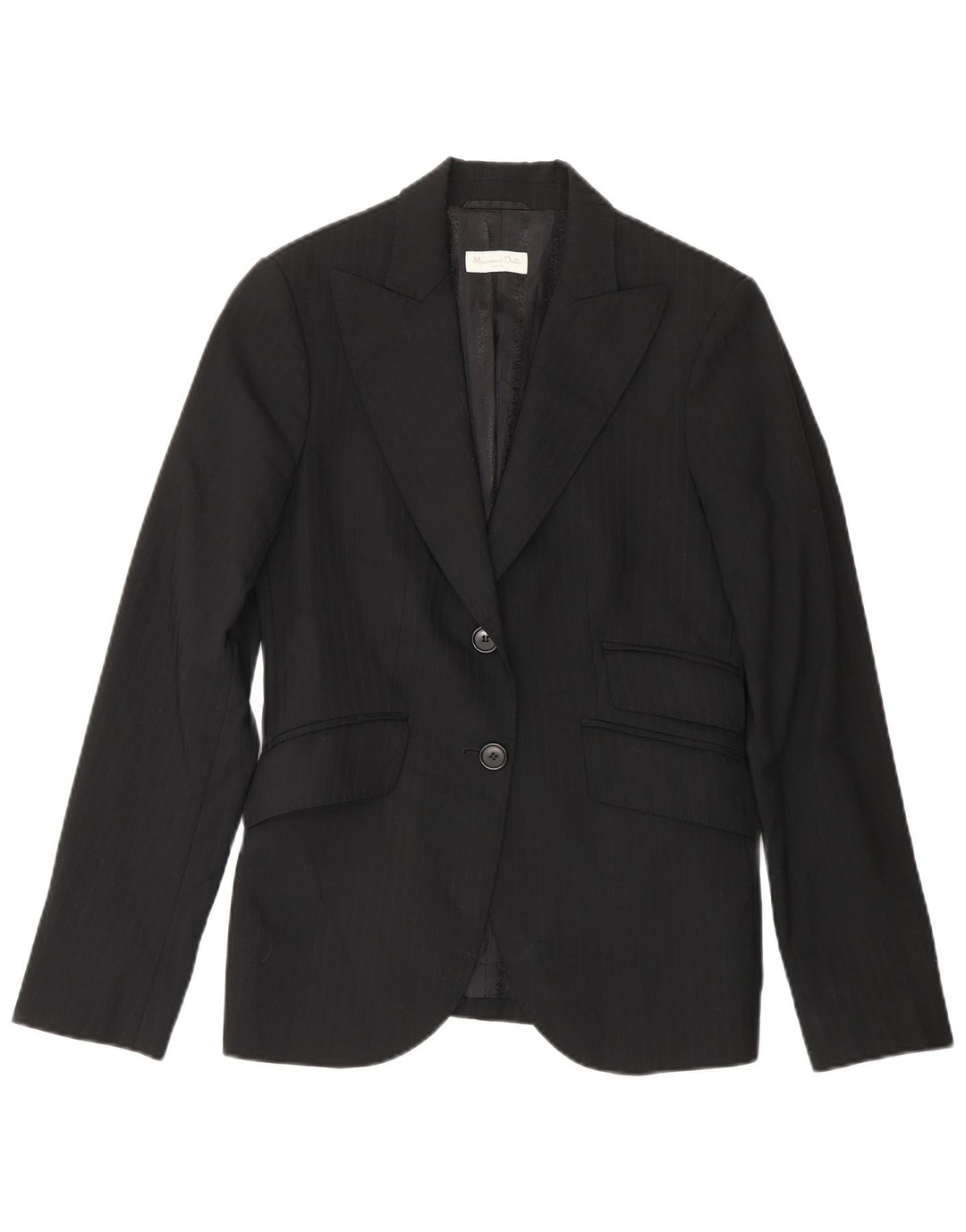 Jaqueta blazer feminina Massimo Dutti com 2 botões UE 38 pequena risca de giz preta
